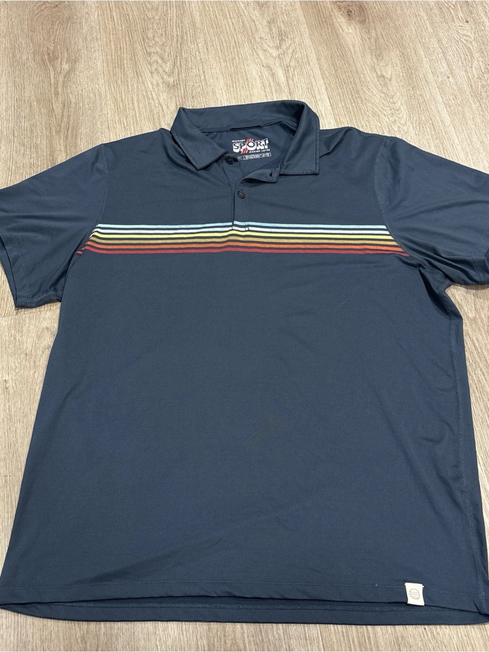 Lot of 2 Marine Layer Weekend Sport Cobalt Blue Cool Stripe Preppy Polo Men's L
